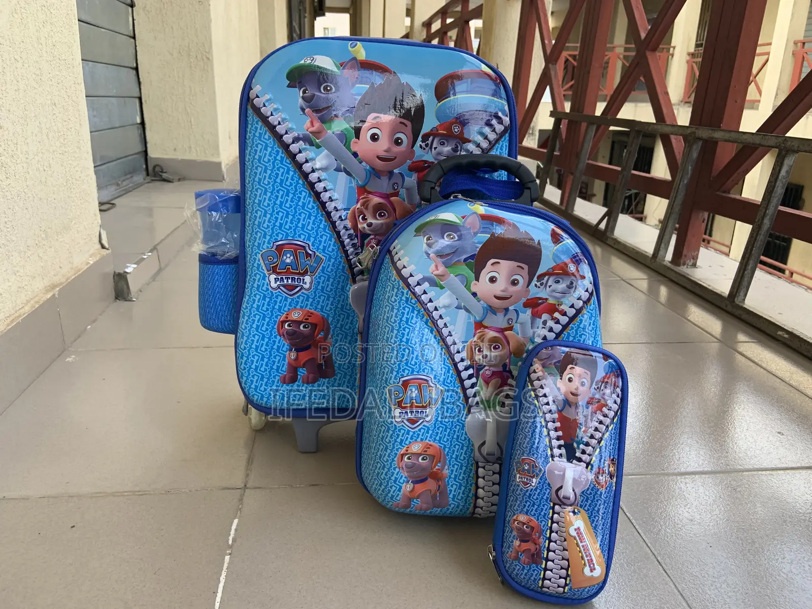 4n1 Kids Carton Character School Bag With Trolley
