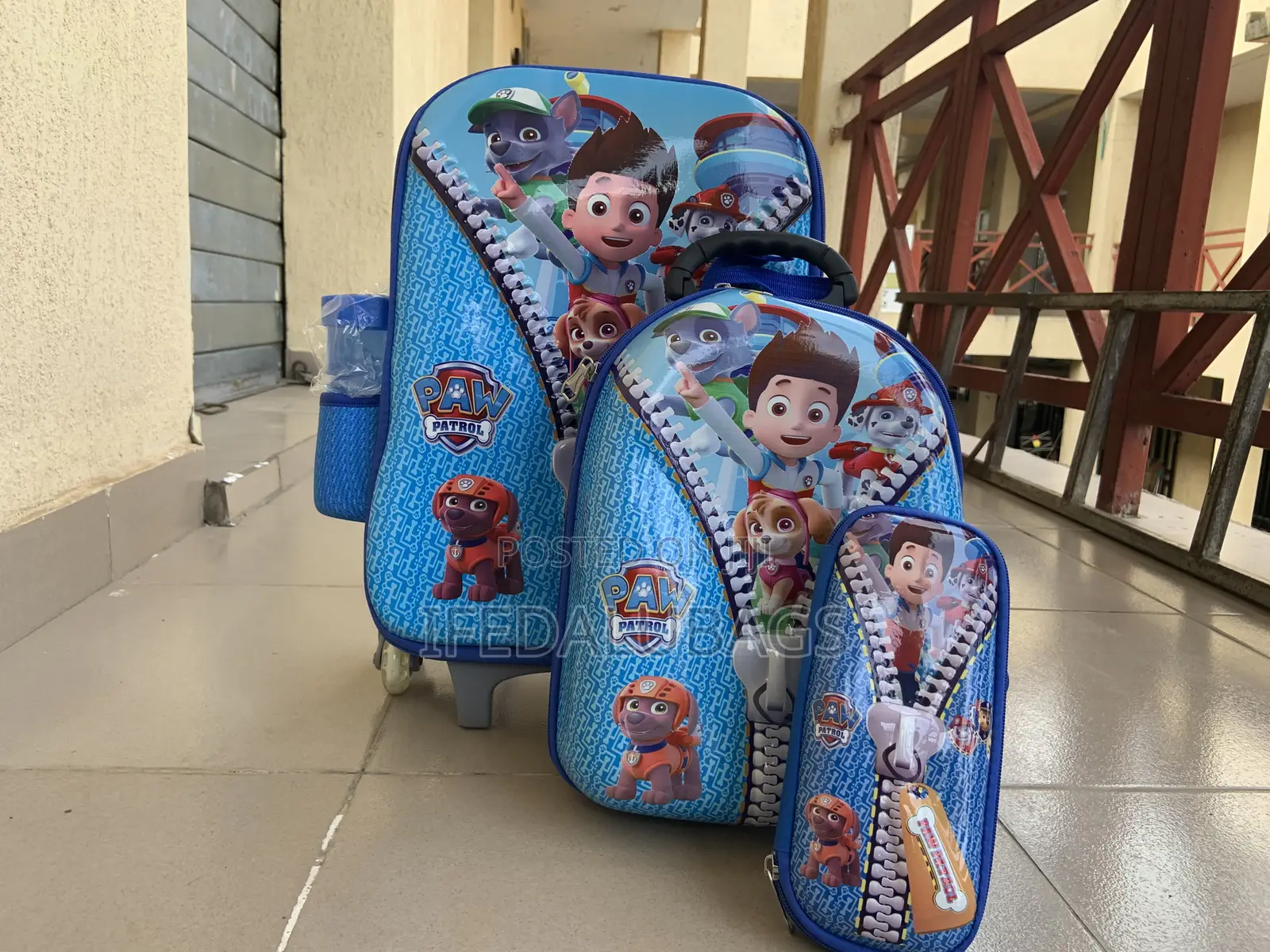 4n1 Kids Carton Character School Bag With Trolley