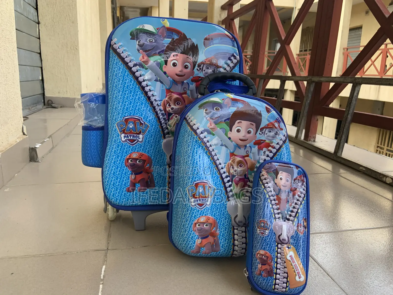 4n1 Kids Carton Character School Bag With Trolley