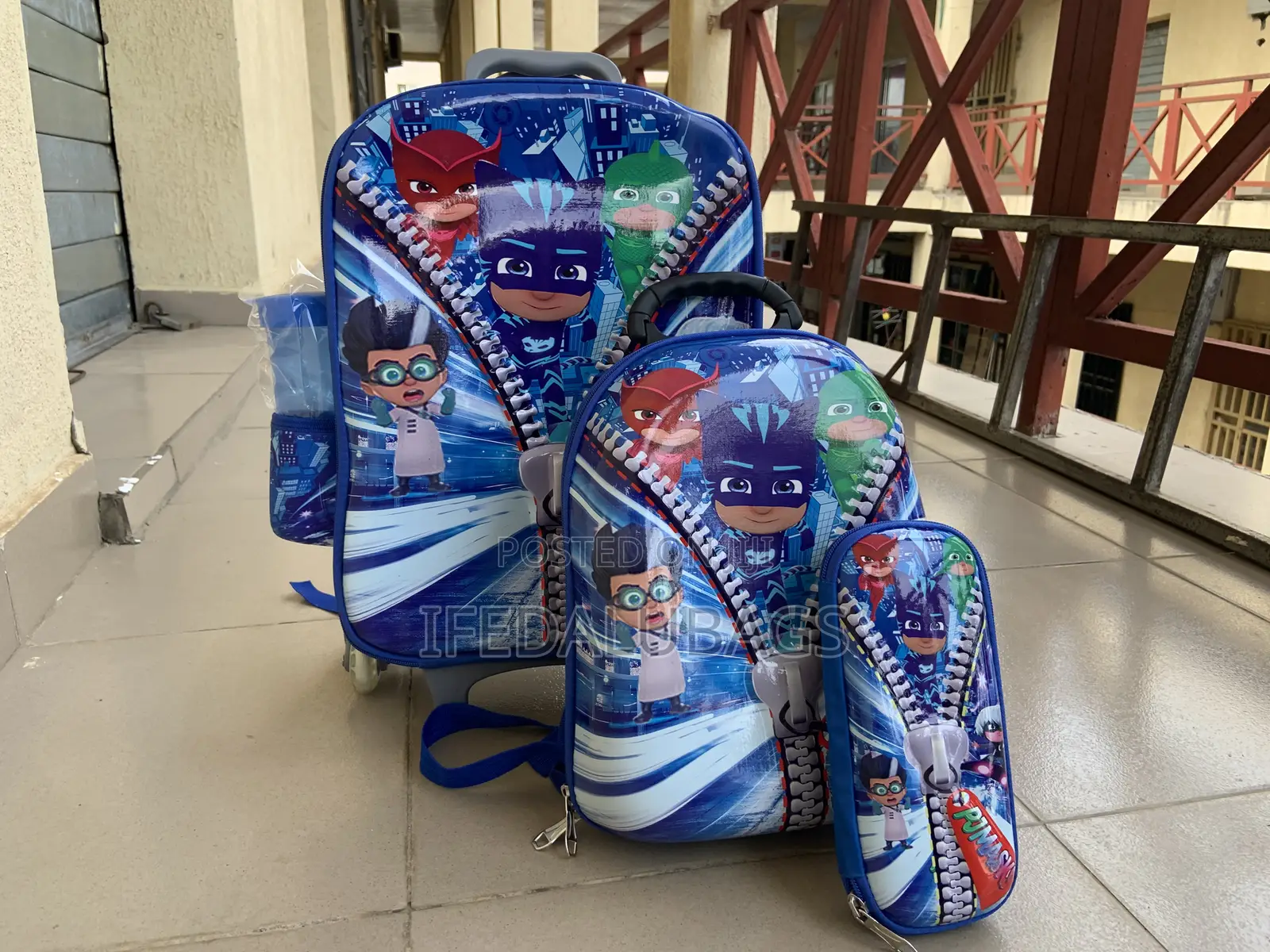 4n1 Kids Carton Character School Bag With Trolley