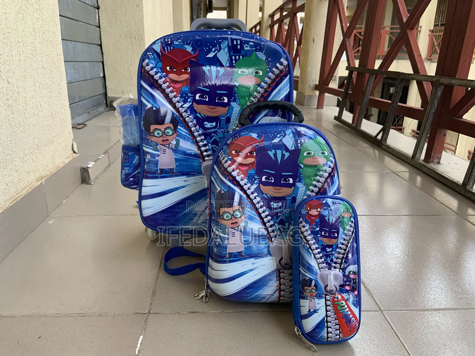 4n1 Kids Carton Character School Bag With Trolley