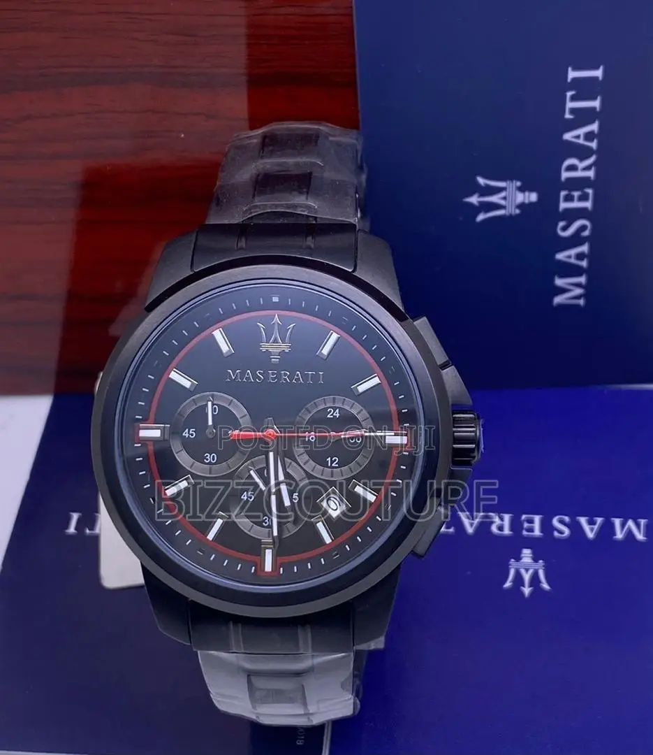 Original Maserati Chronograph Black Chain Watch Is Available