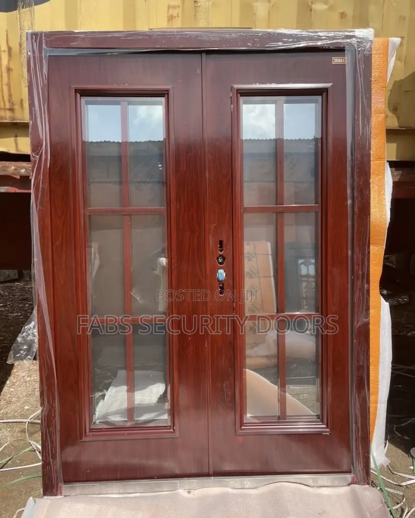 5ft Brownish-Red Glass Door