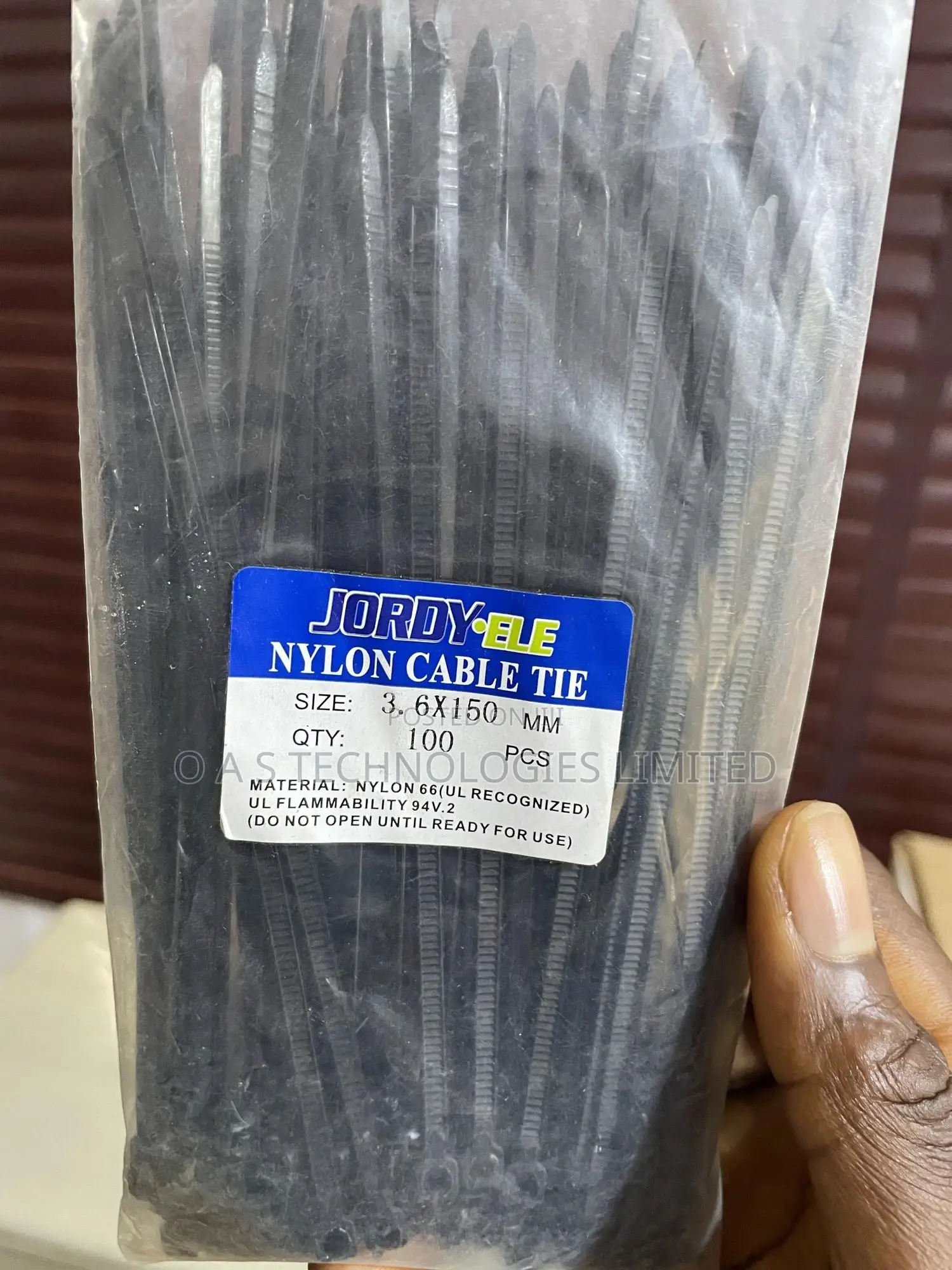 Cable Tie (Black) 3.6x150 Mm