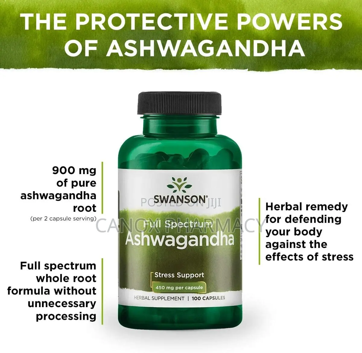 Swanson Full Spectrum Ashwagandha 450mg -Stress Support -100