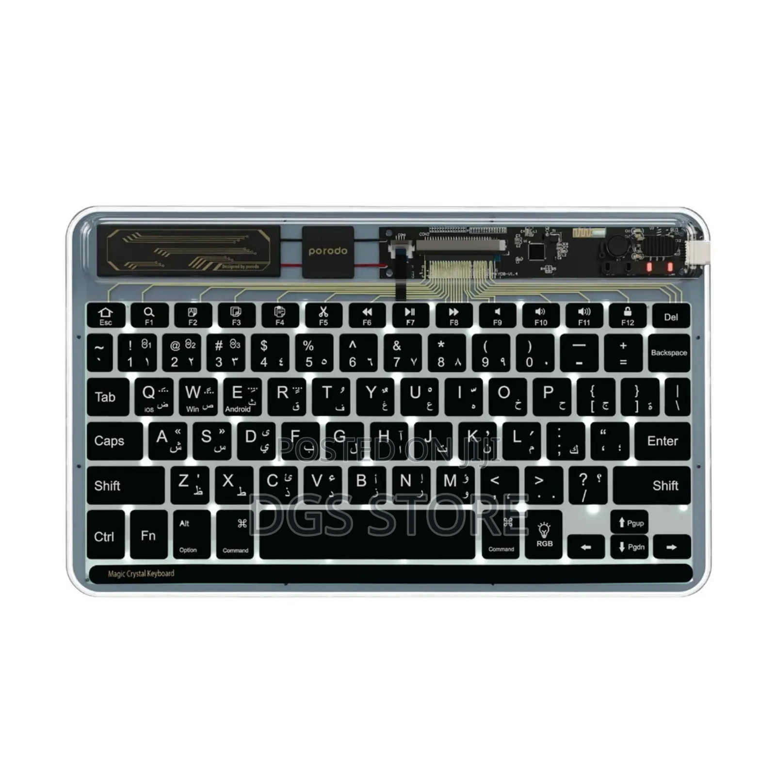 Porodo Crystal Shell Ultra Slim Wireless Keyboard