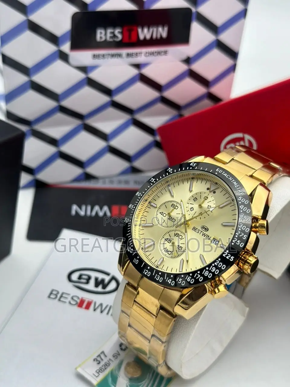 Perfectly Working Chronograph Bestwin Movement Wristwatch.