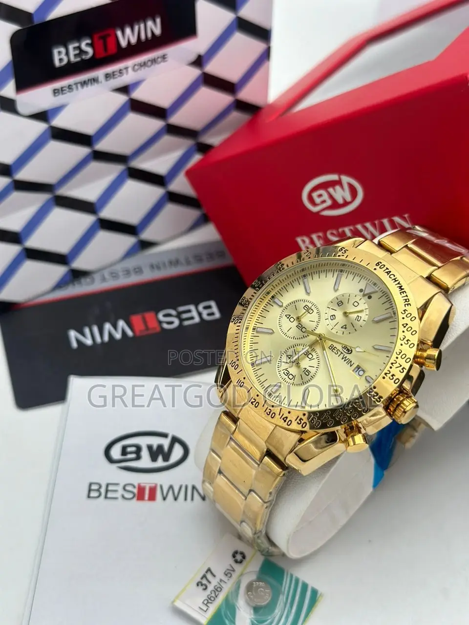 Perfectly Working Chronograph Bestwin Movement Wristwatch.