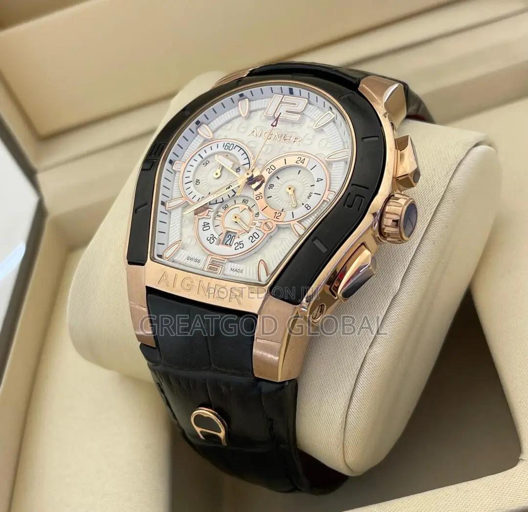 Aigner Chronograph Male Nd Female Leather Strap Wristwatches