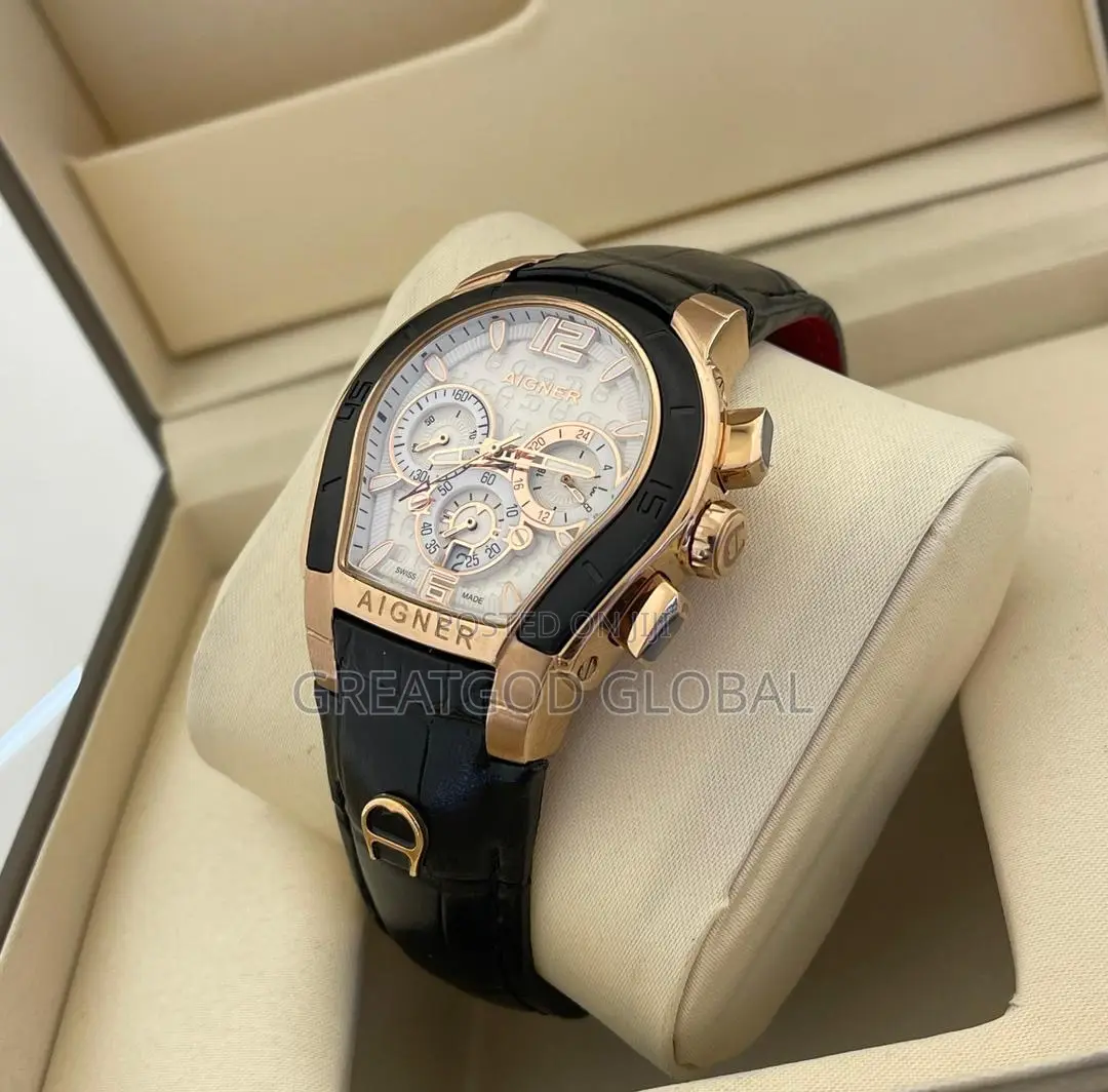 Aigner Chronograph Male Nd Female Leather Strap Wristwatches