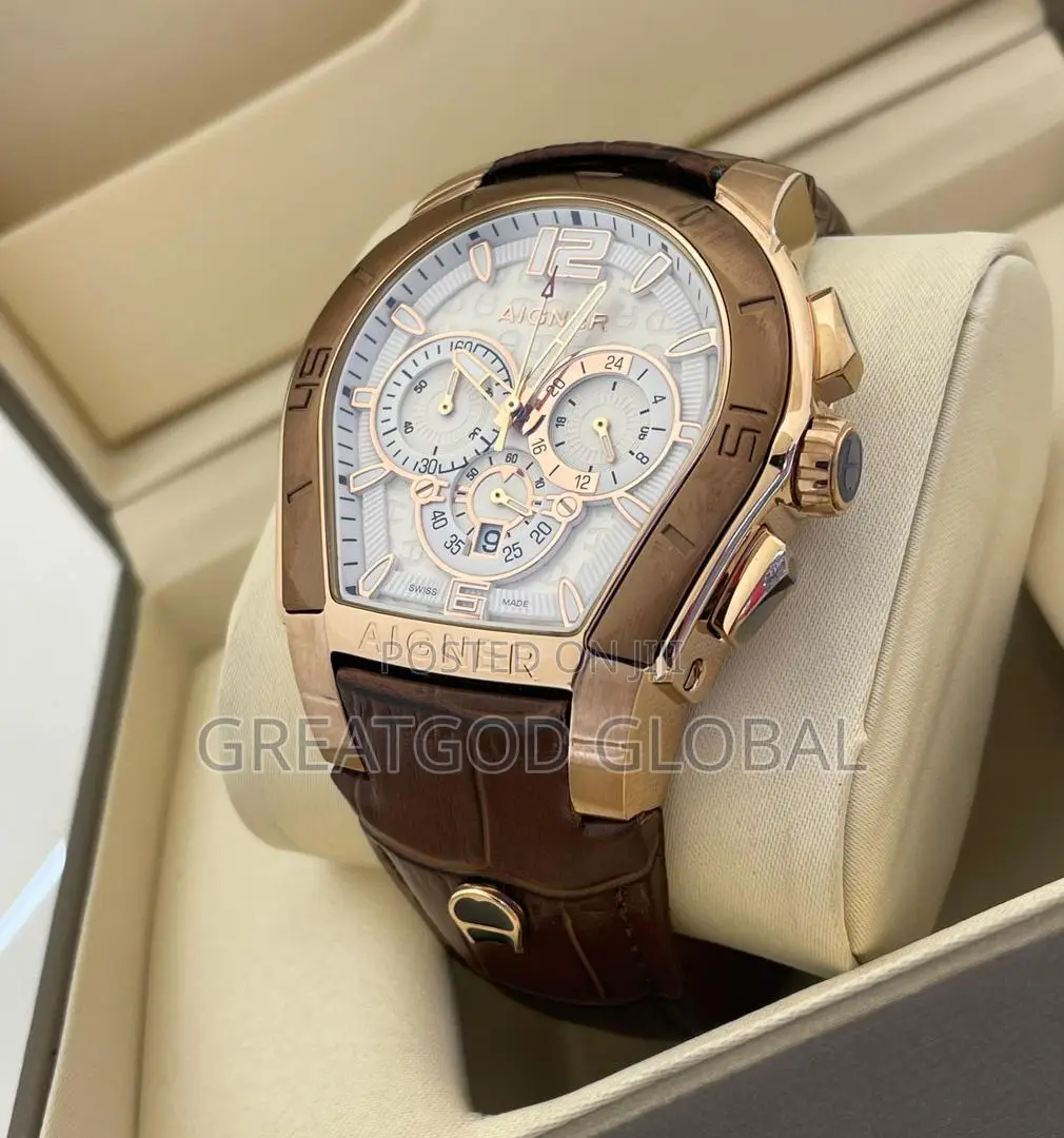 Aigner Male Nd Female Chronograph Brown Leather Wristwatches
