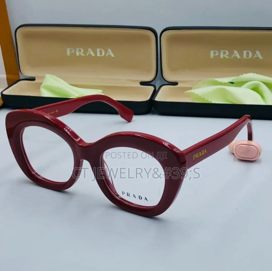 Prada Bold Thick Frame Transparent Lens Statement Style for Women