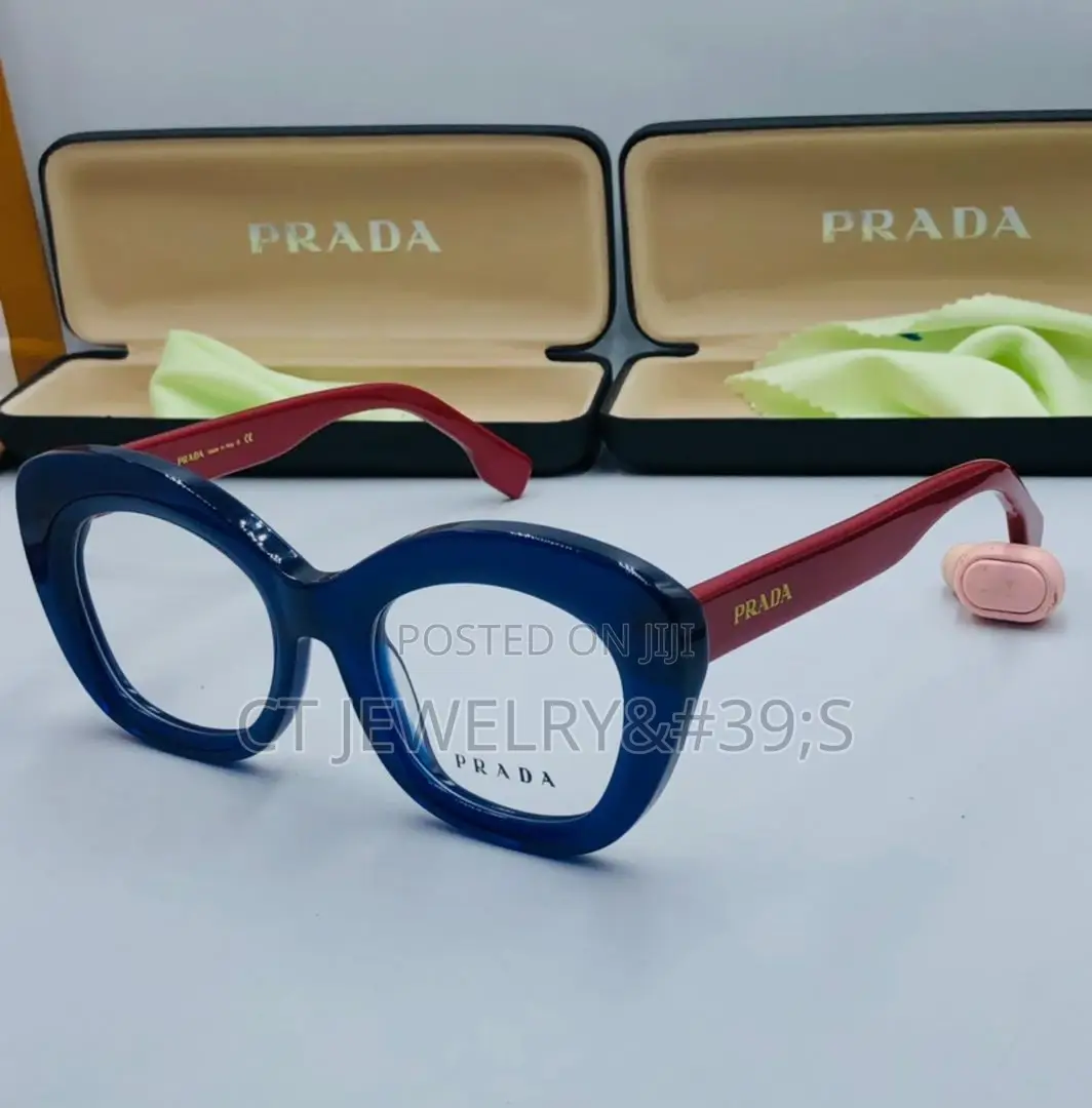 Prada Bold Thick Frame Transparent Lens Statement Style for Women