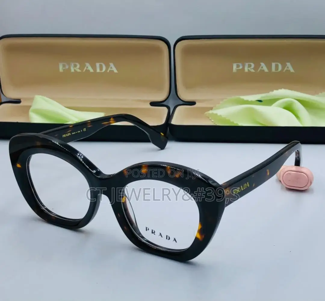 Prada Bold Thick Frame Transparent Lens Statement Style for Women