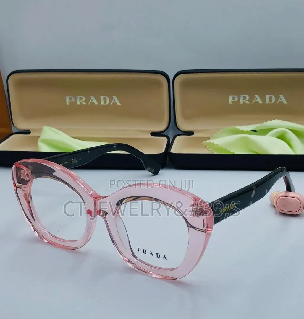 Prada Bold Thick Frame Transparent Lens Statement Style for Women