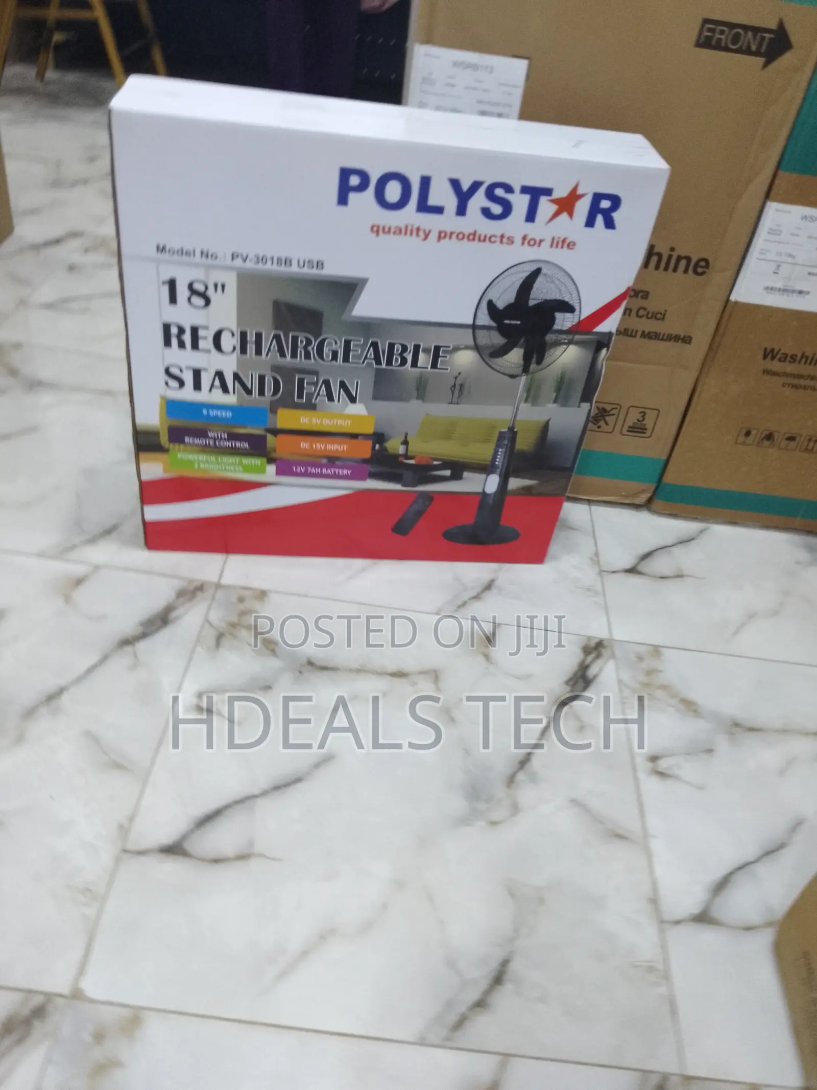 18'' Rechargeable Standing Fan - POLYSTAR.