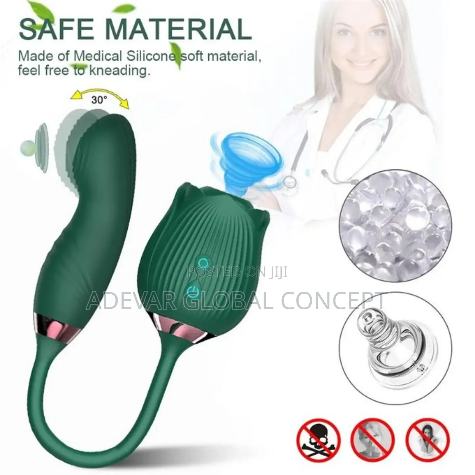 2in1 Rose Sucking Mimic Finger Wiggling Vibrator Sex Toy