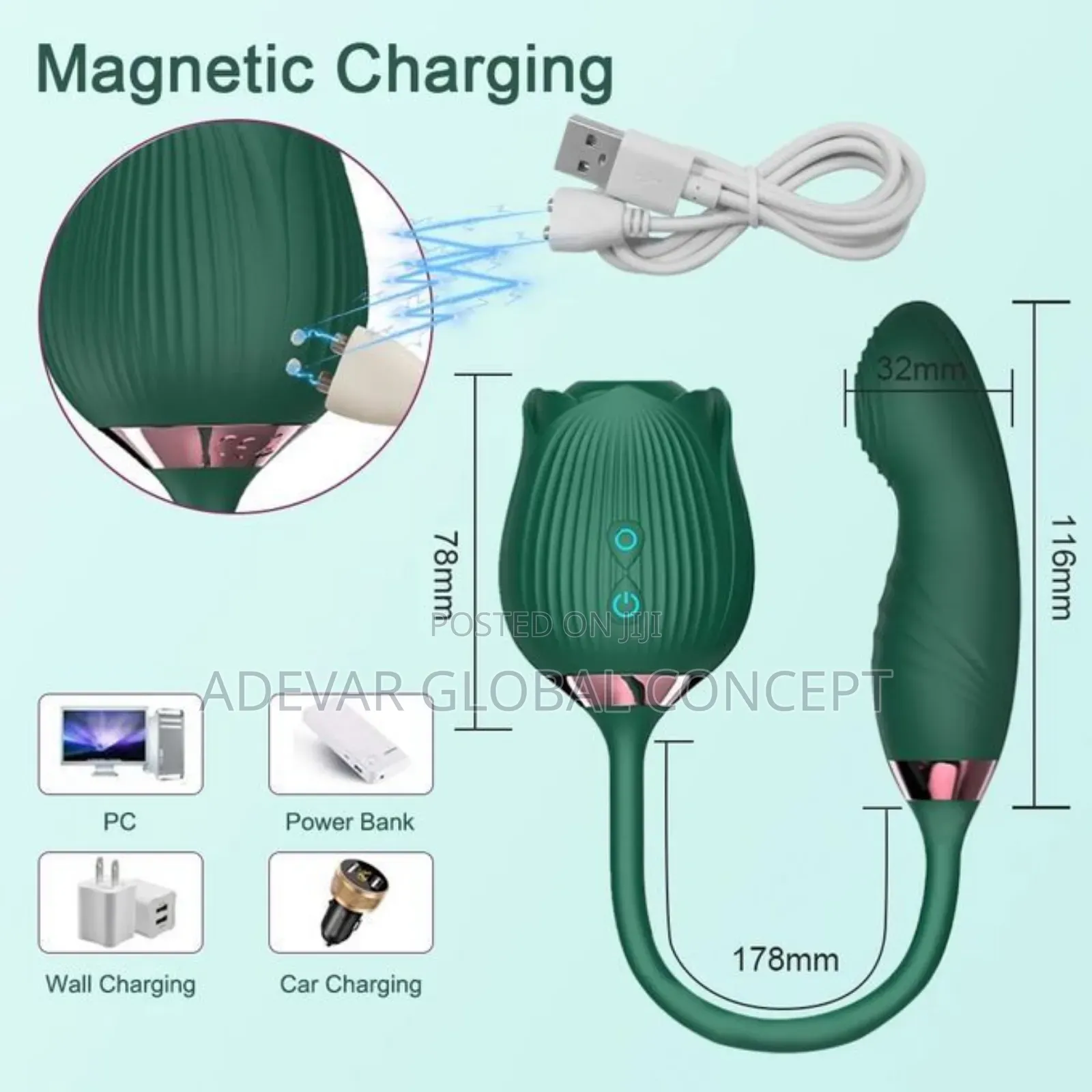 2in1 Rose Sucking Mimic Finger Wiggling Vibrator Sex Toy