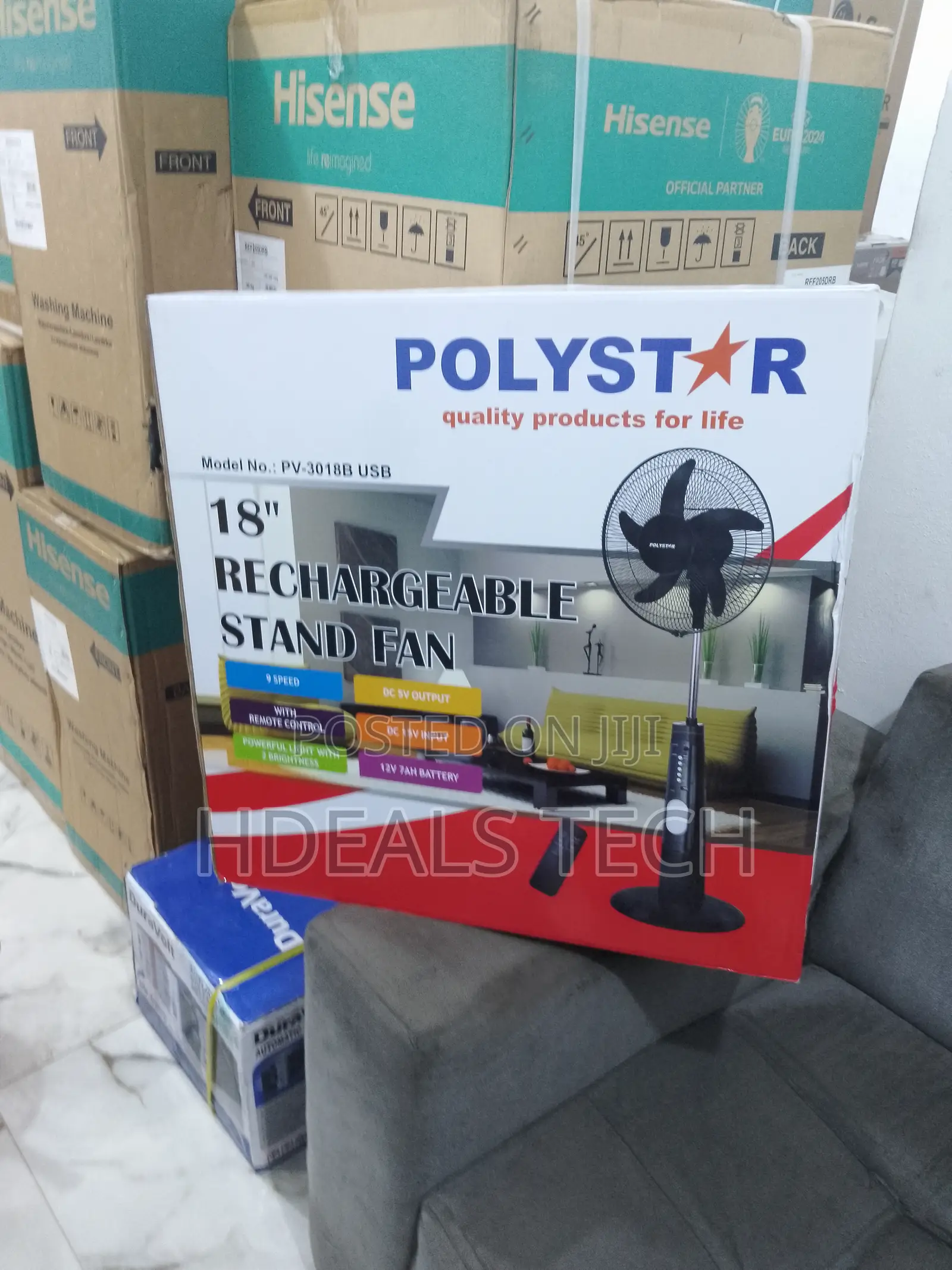 Unique Industrial Polystar 18'' Rechargeable Fan