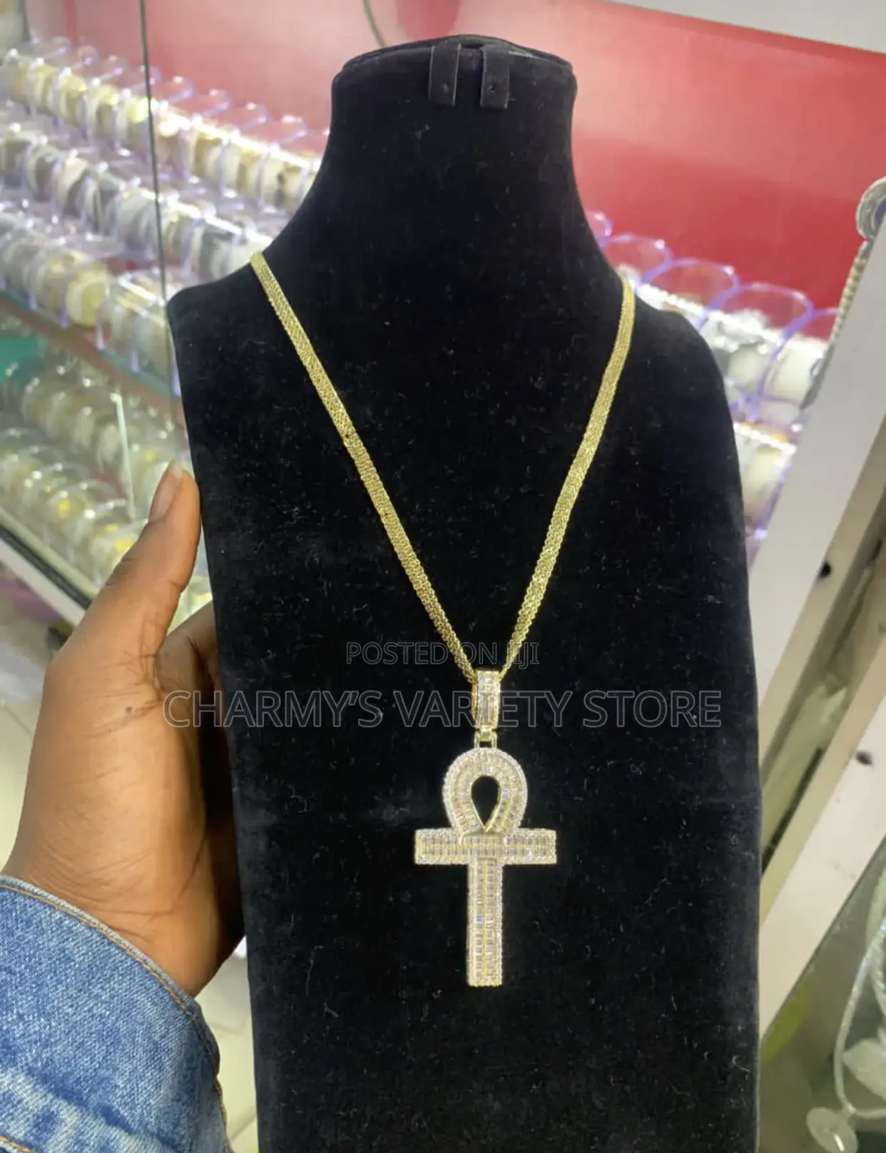 Cross Iced Out Chain Necklace