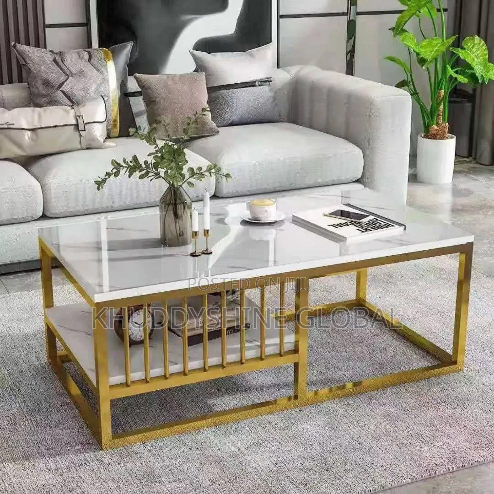 Faux Marble Center Table (White)
Size: 100cm X 40cm