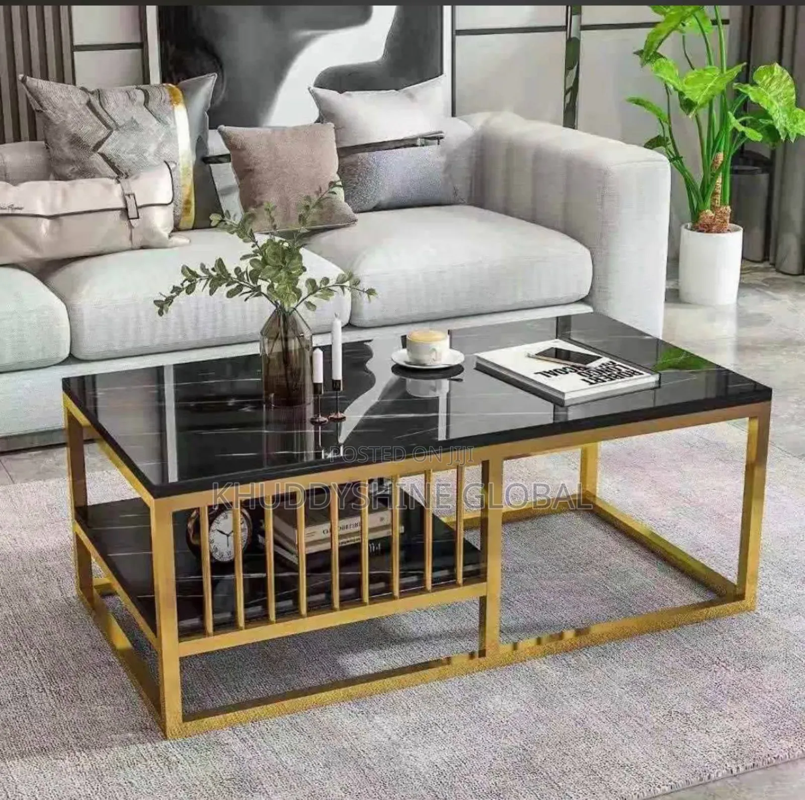 Faux Marble Center Table (Black)
Size: 100cm X 40cm