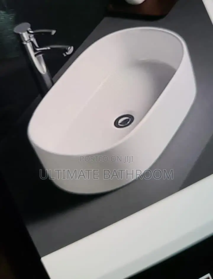 Plain White Counter Top Vanity Basin