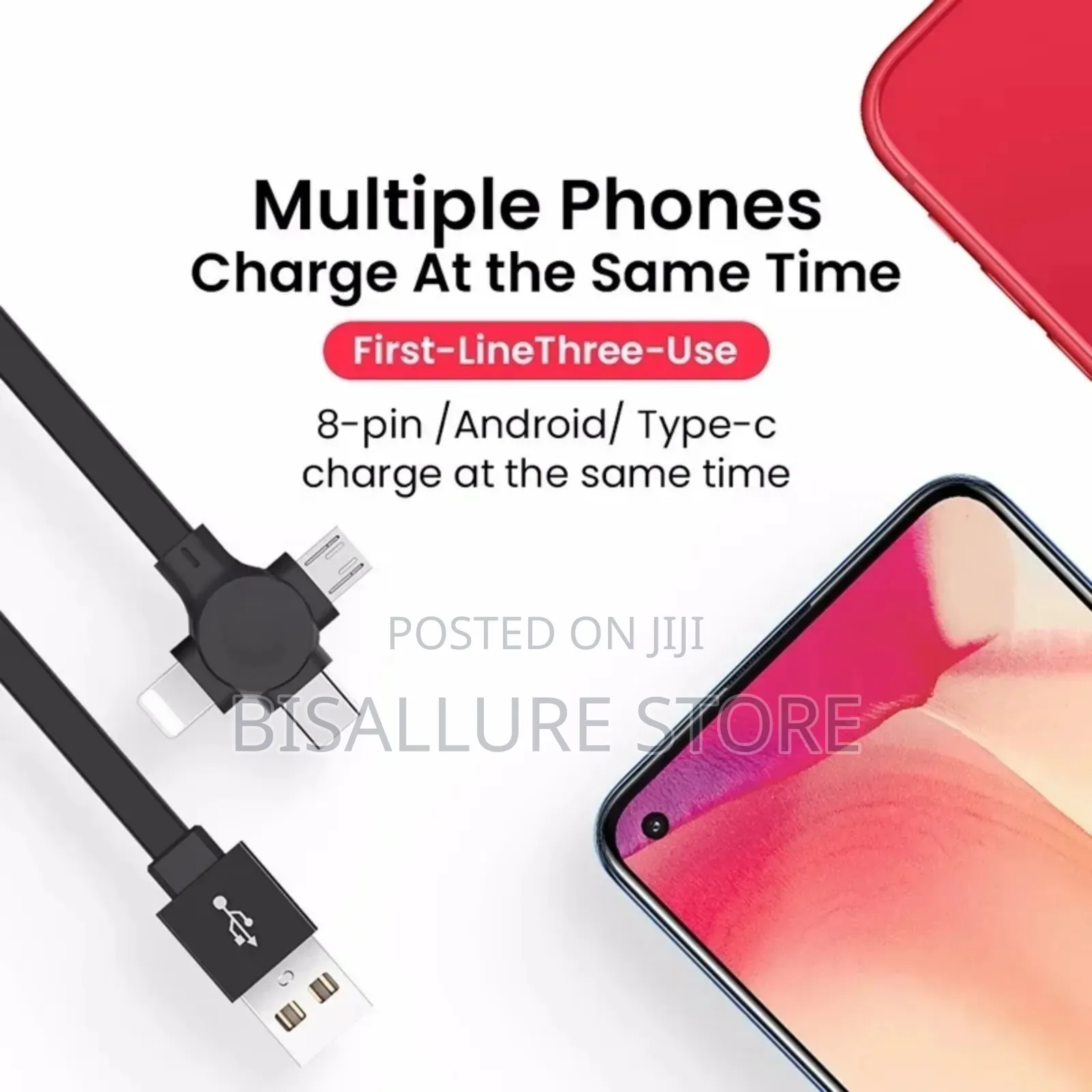 3 in 1 Retractable Charger Cord