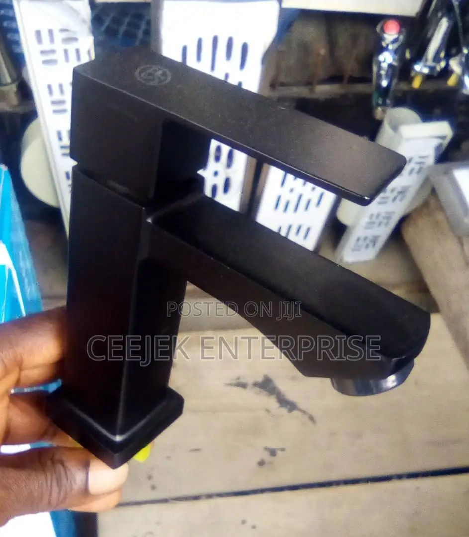 Square Black Basin Tap