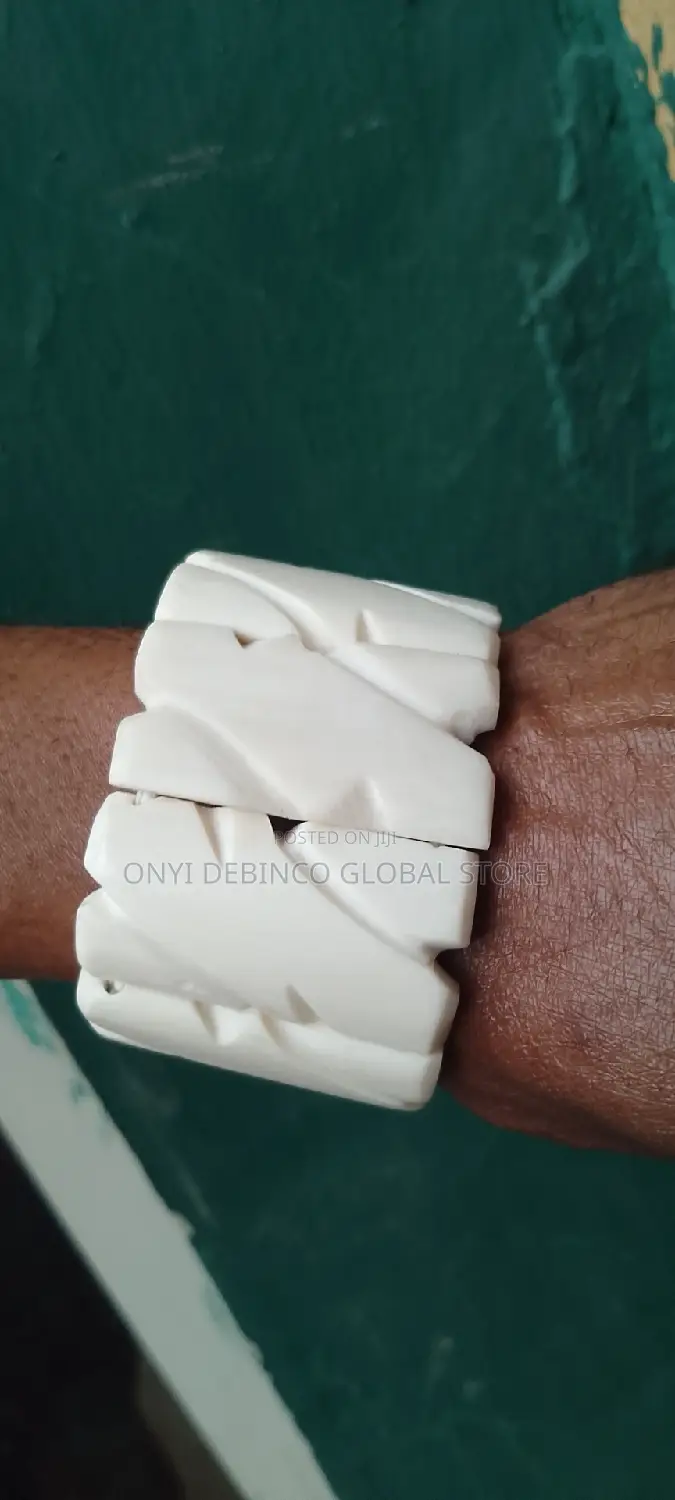 Igbo Traditional Elephant Coral Hand Bead White