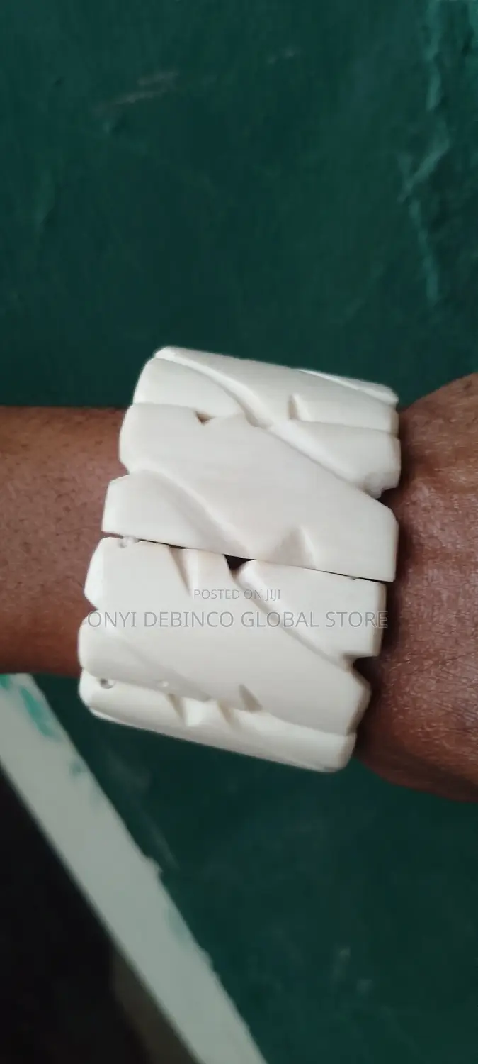 Igbo Traditional Elephant Coral Hand Bead White