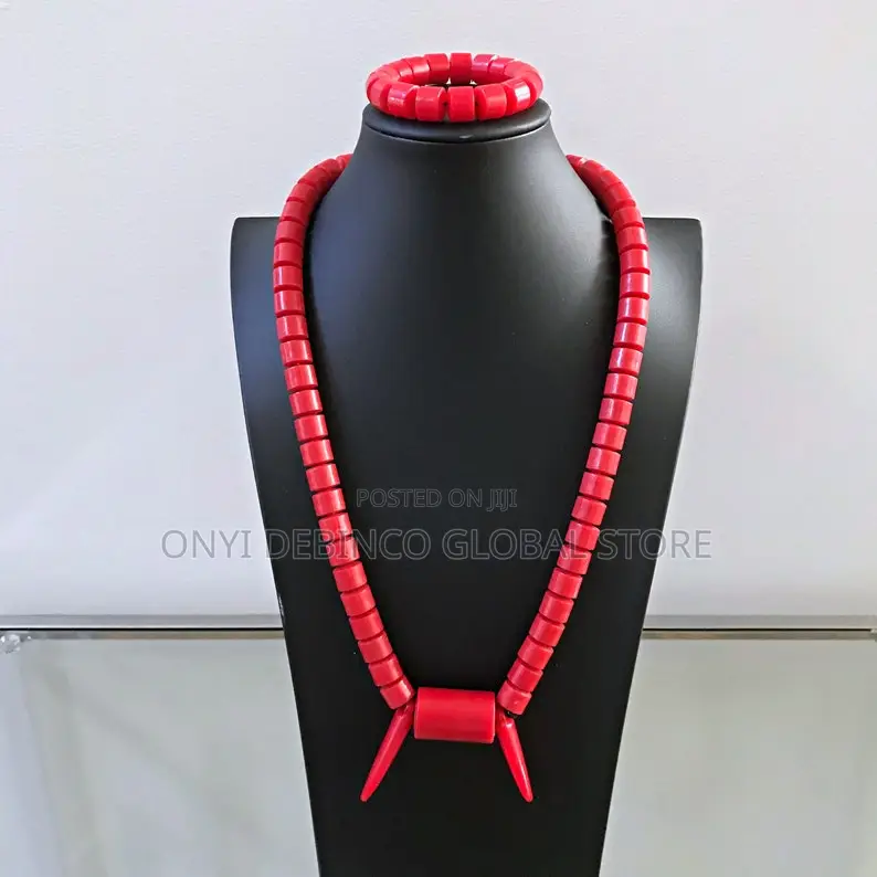 Igbo Traditional Wedding Necklace With Tusk and Hand Bead