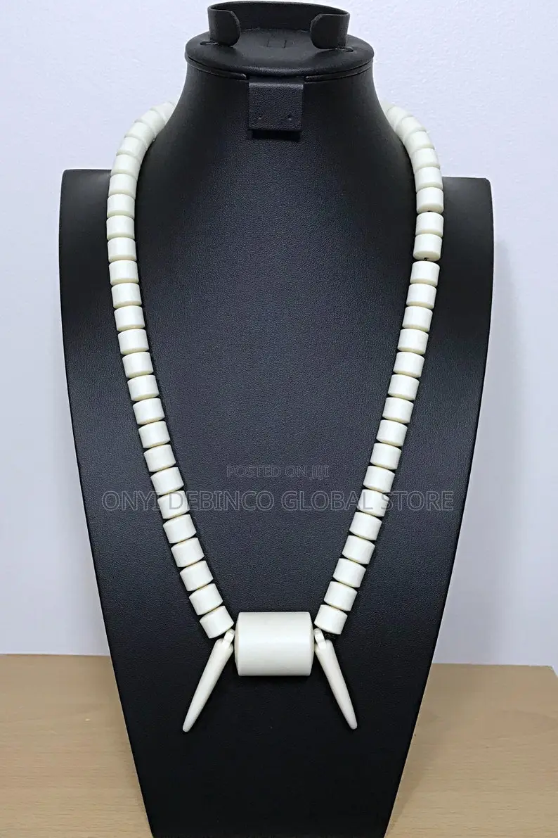 Igbo Traditional Wedding Necklace With Tusk and Hand Bead