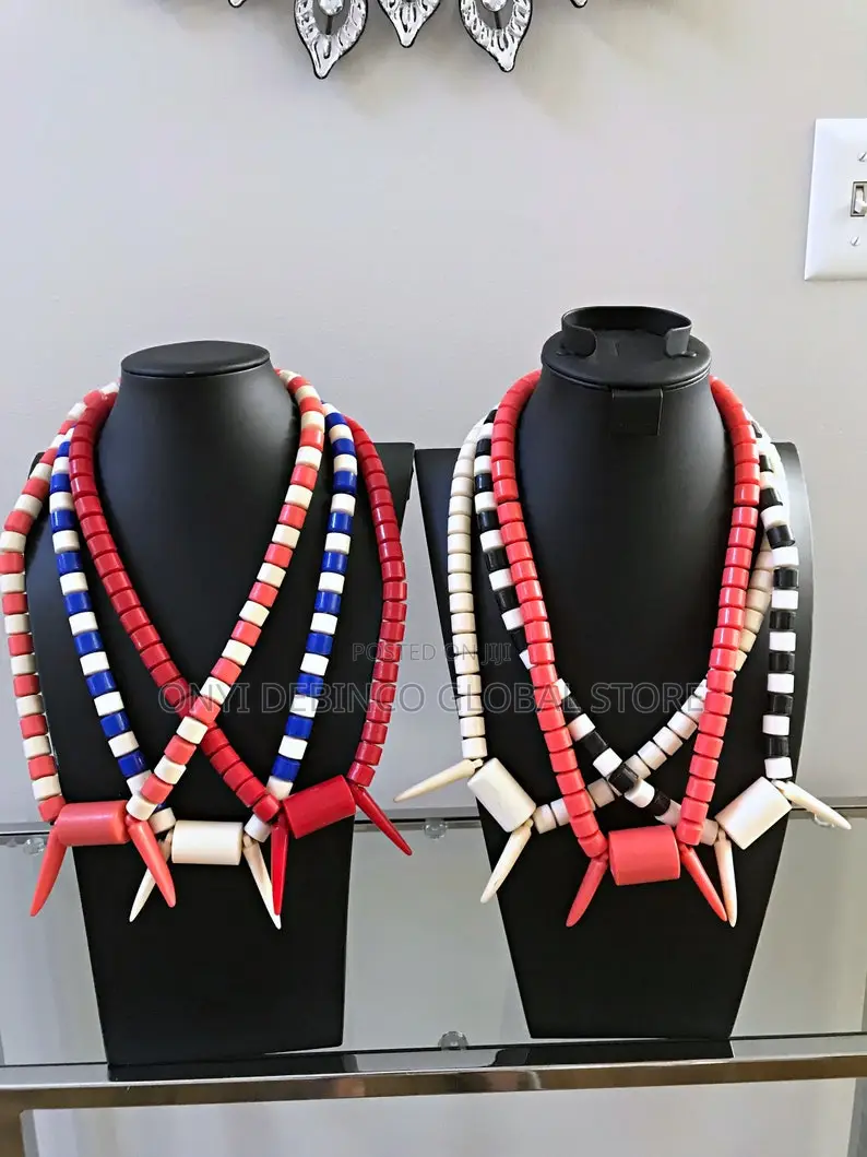 Igbo Traditional Wedding Necklace With Tusk and Hand Bead