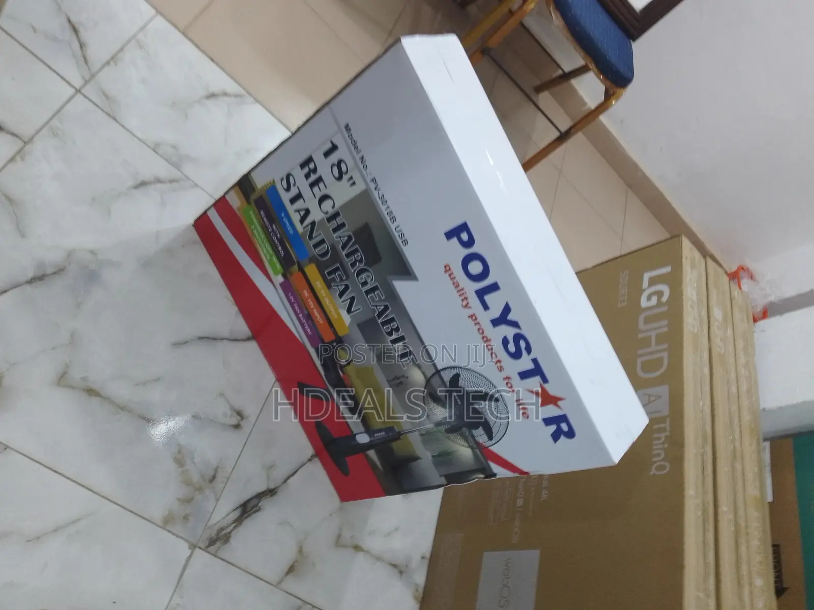 The Quality Polystar Standing Fan - 18 Inches Rechargeable.