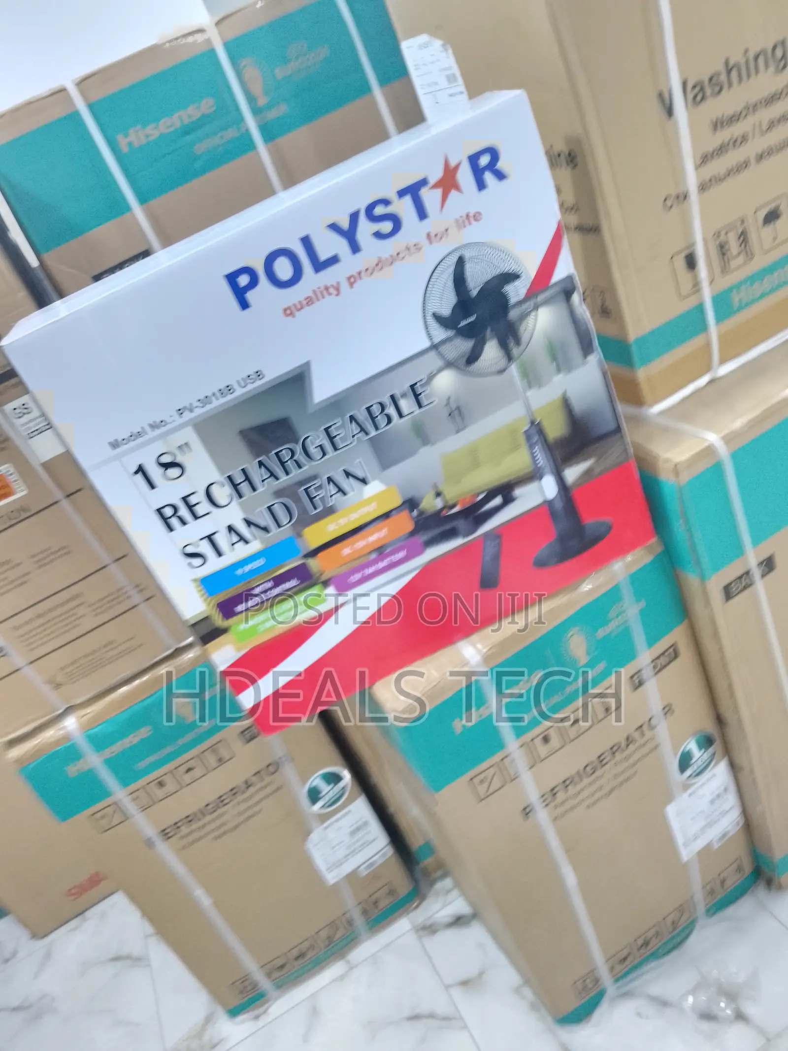 The Quality Polystar Standing Fan - 18 Inches Rechargeable.