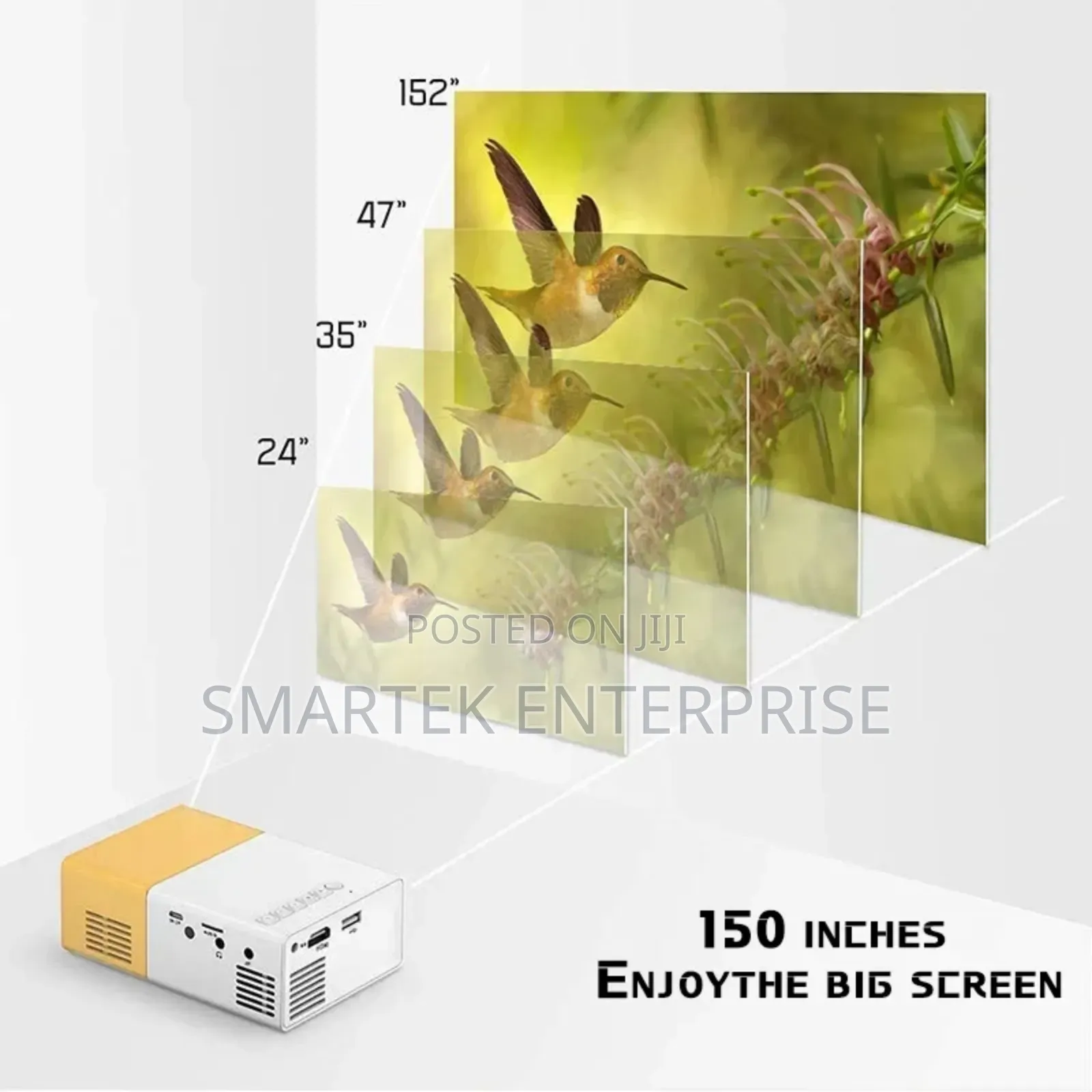 LED Portable Projector 5-12v DC Wi-Fi Bluetooth HDMI USB