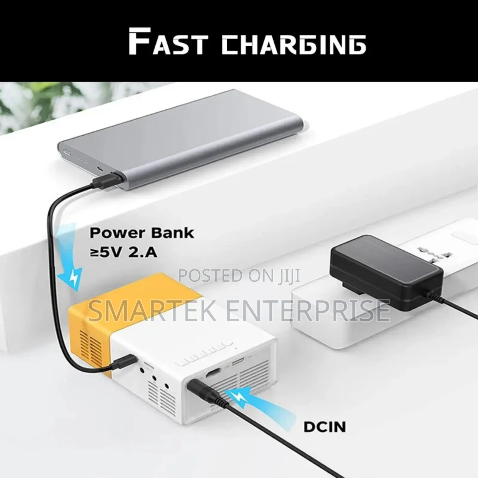 LED Portable Projector 5-12v DC Wi-Fi Bluetooth HDMI USB