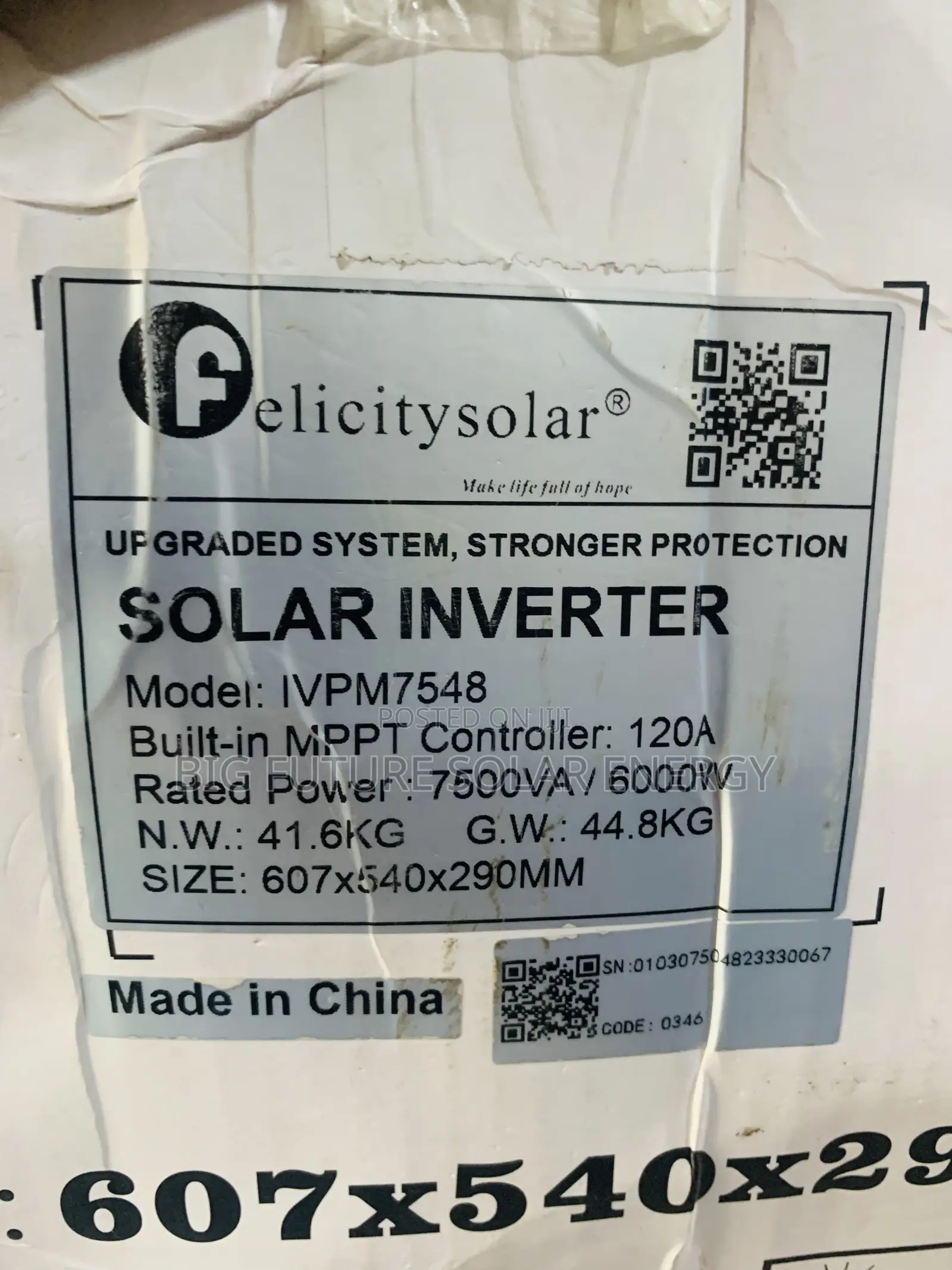 7.5kva Felicity Inverter Hybrid 48v