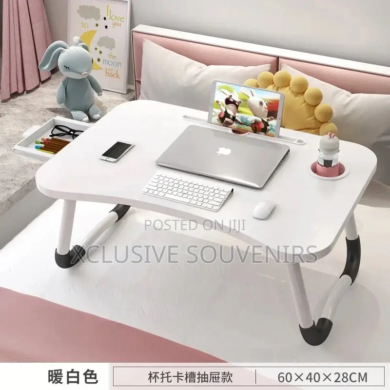 Foldable Laptop Table With Drawer and Accessories for Bed