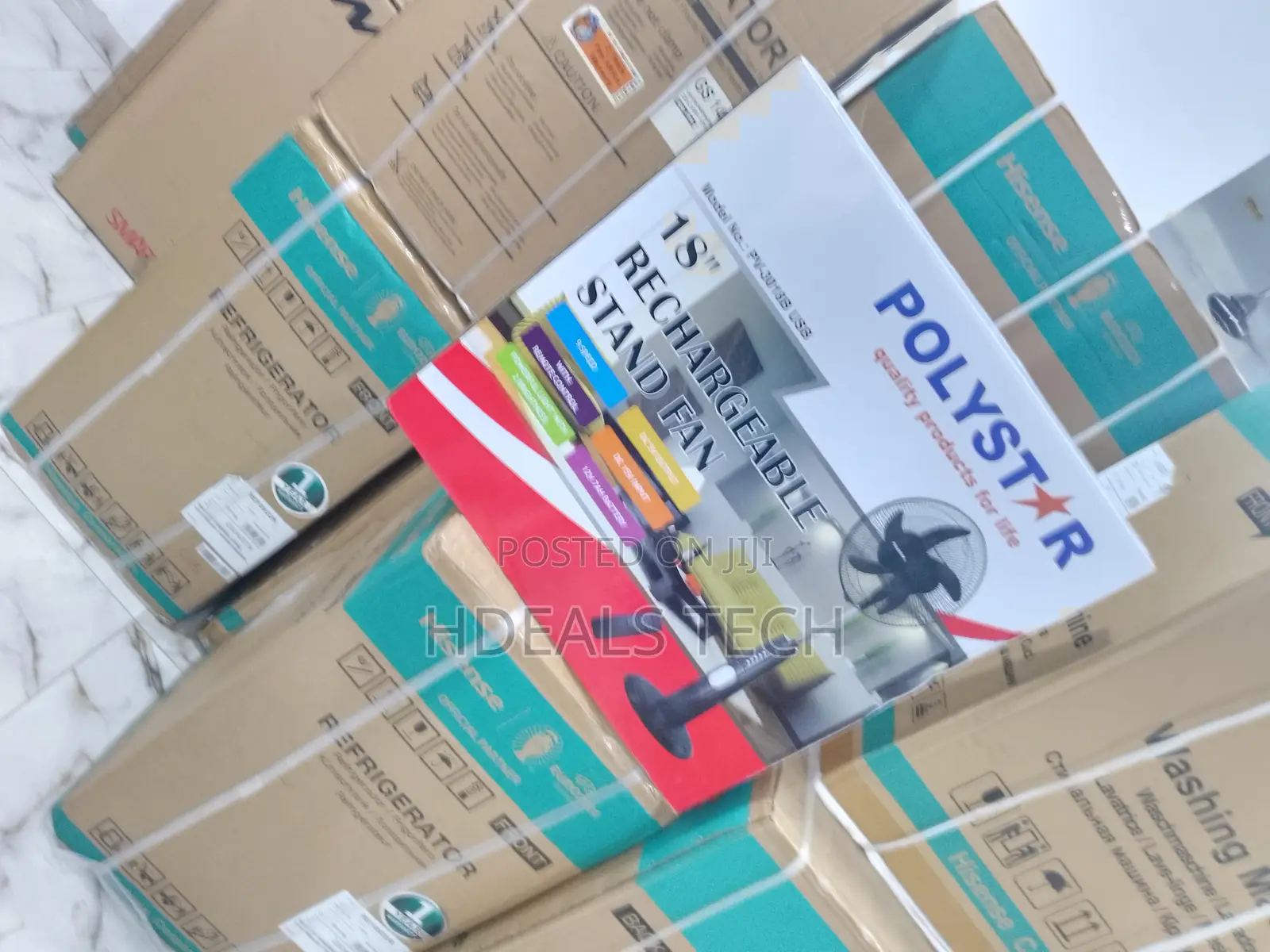 18' Powerful Rechargeable Standing Fan | POLYSTAR