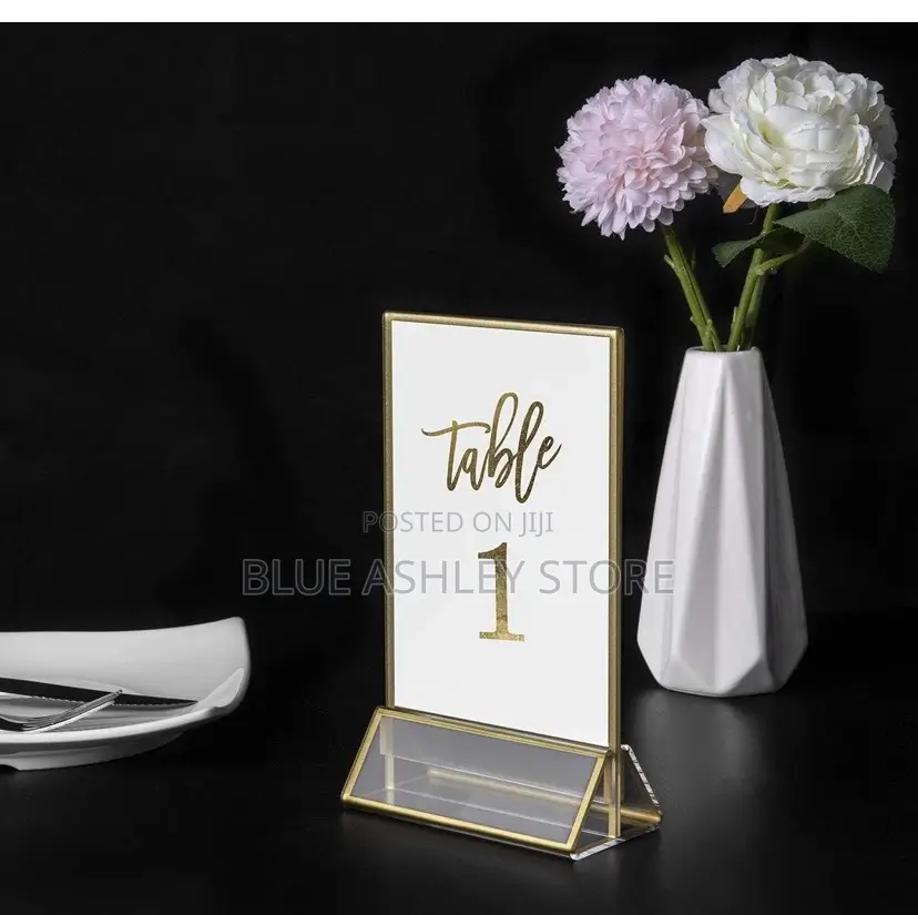 18 PCS Pack Gold Sign Holders 4x6'' Acrylic Double Sided