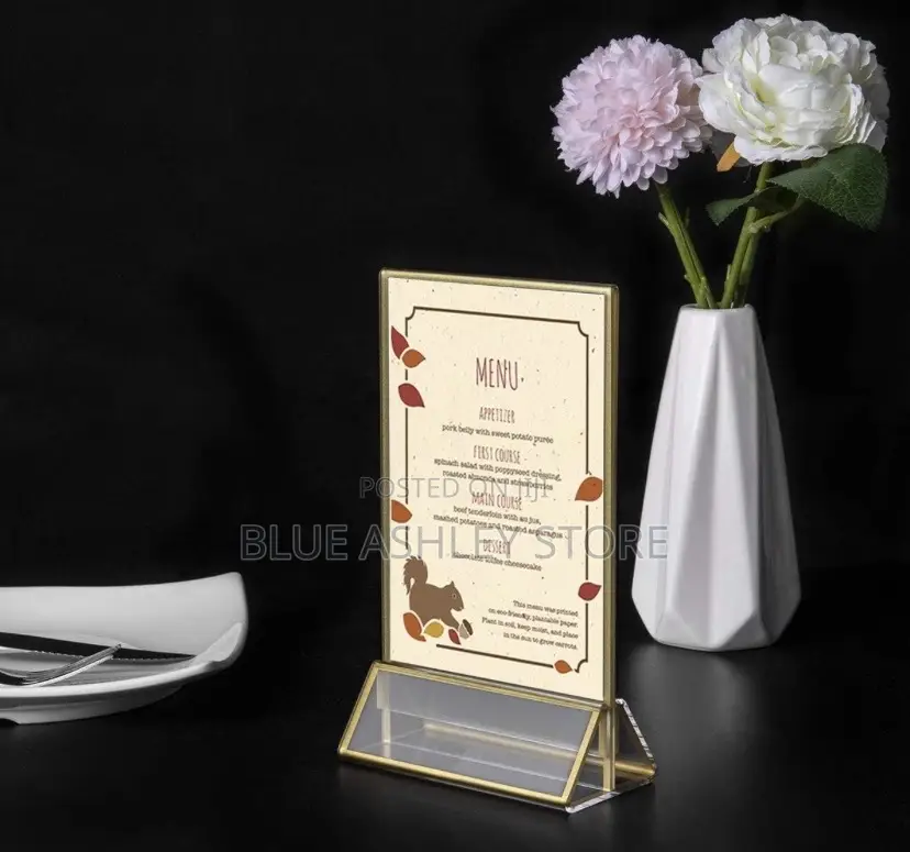 18 PCS Pack Gold Sign Holders 4x6'' Acrylic Double Sided