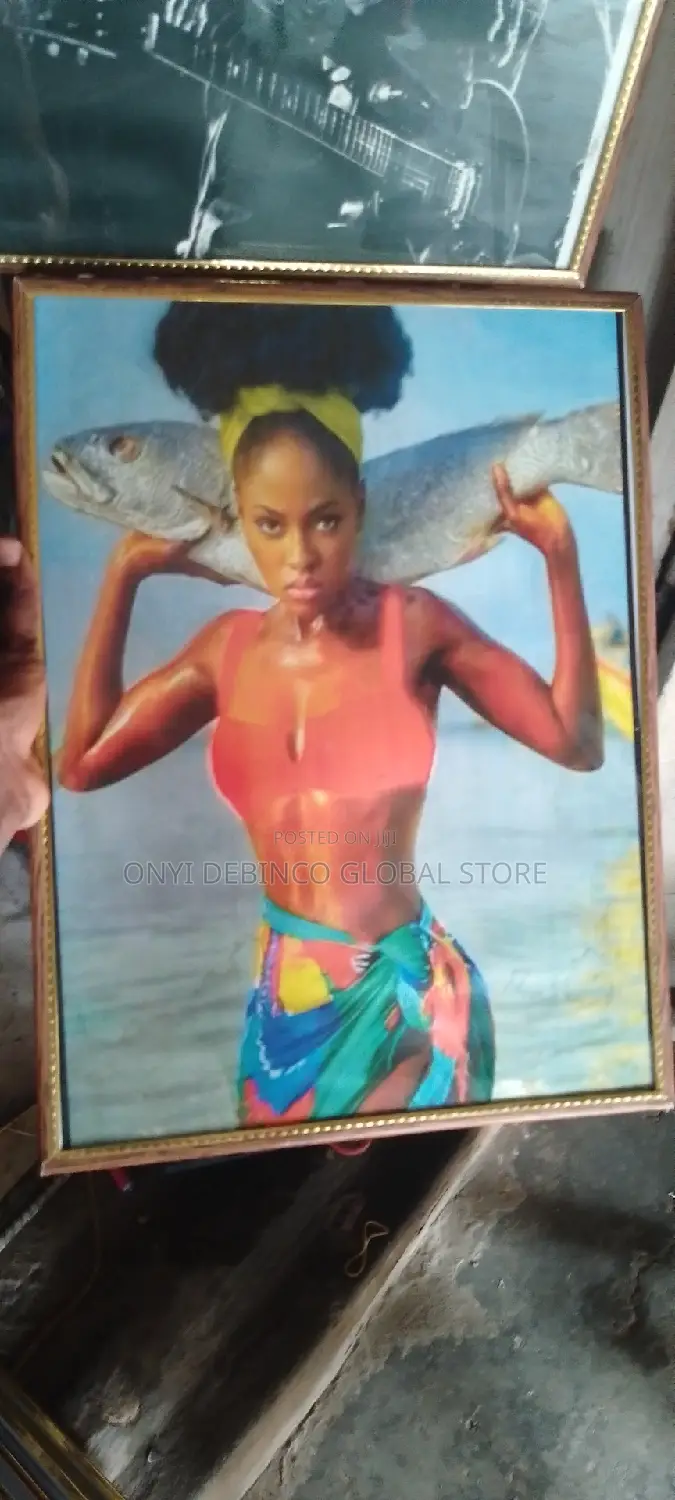 Framed African Lady Portrait Premium Wall Art Canvas