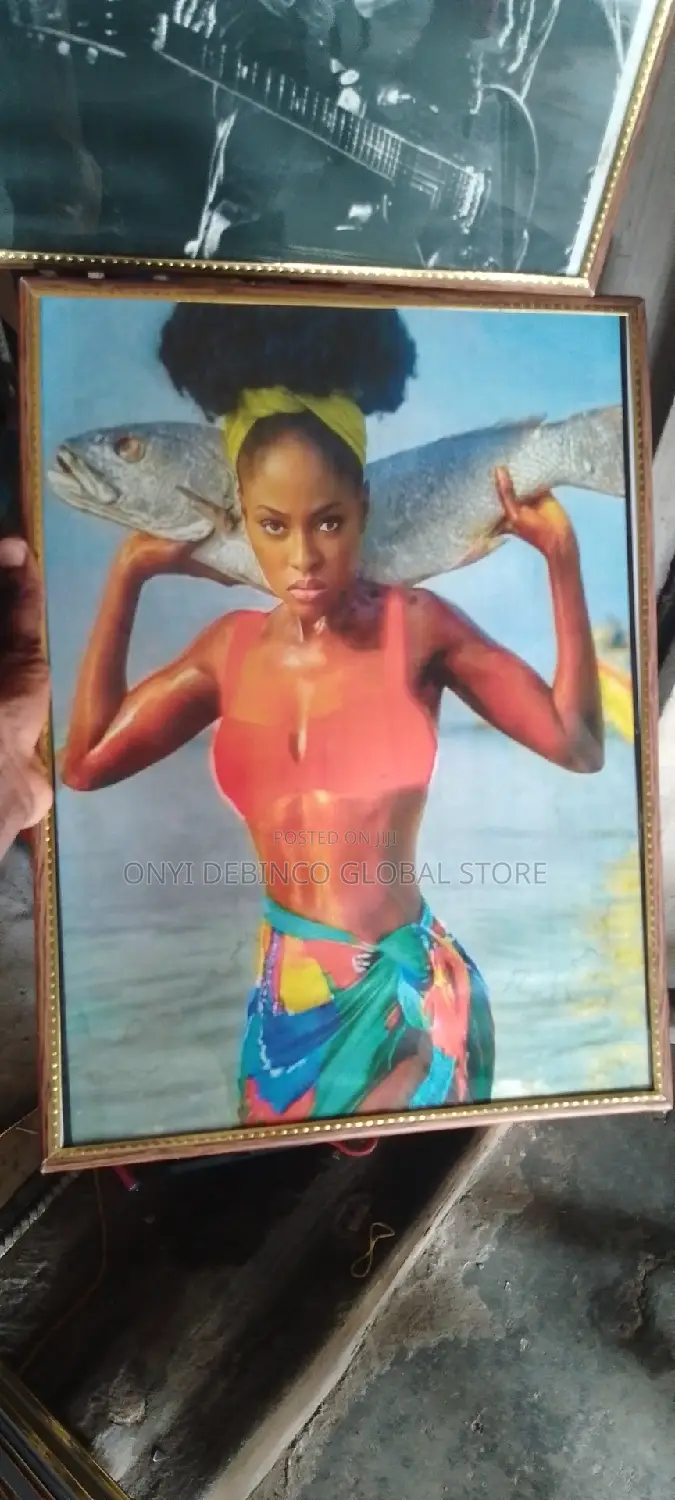 Framed African Lady Portrait Premium Wall Art Canvas