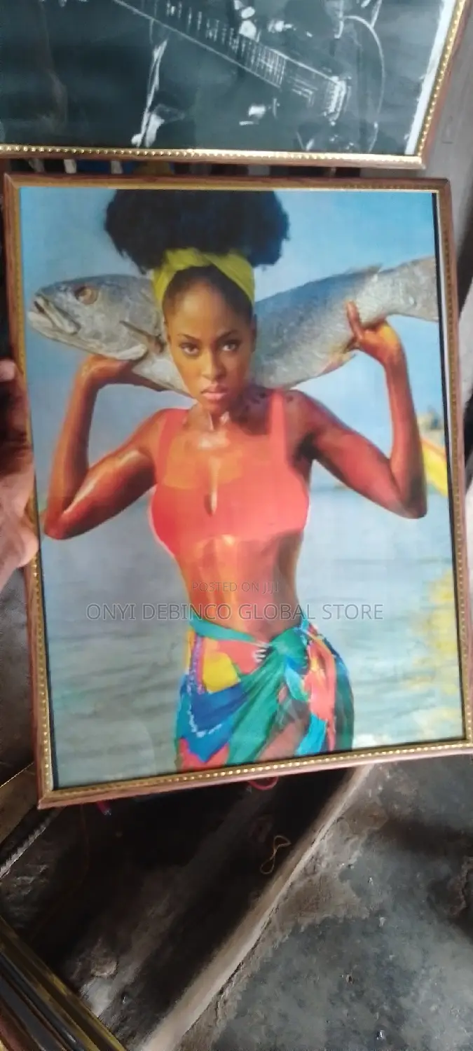 Framed African Lady Portrait Premium Wall Art Canvas