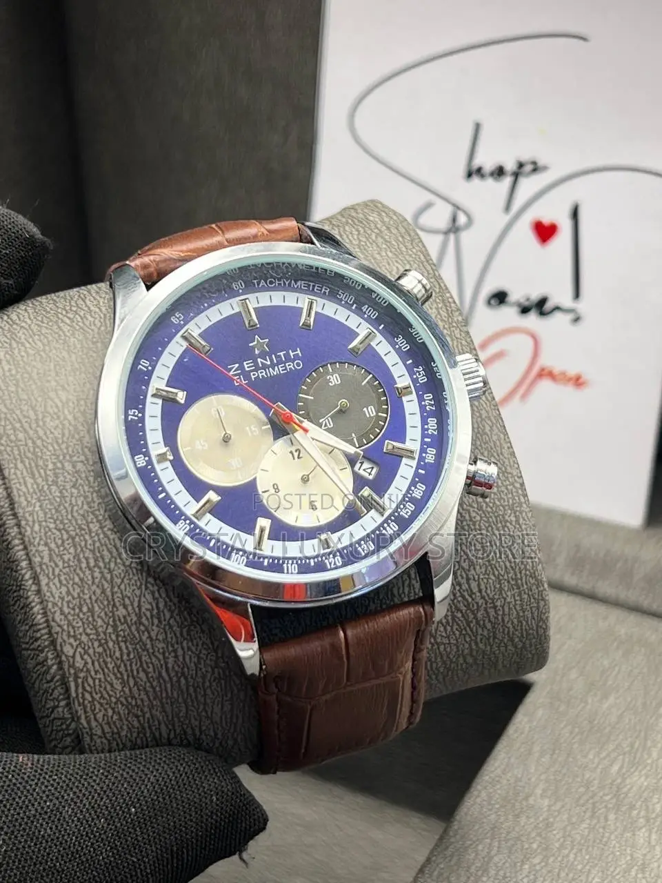 Zenith Quality Luxury Genuine Leather Wristwatch