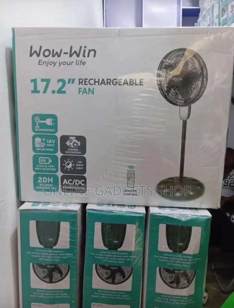Rechargeable Solar Standing Fan