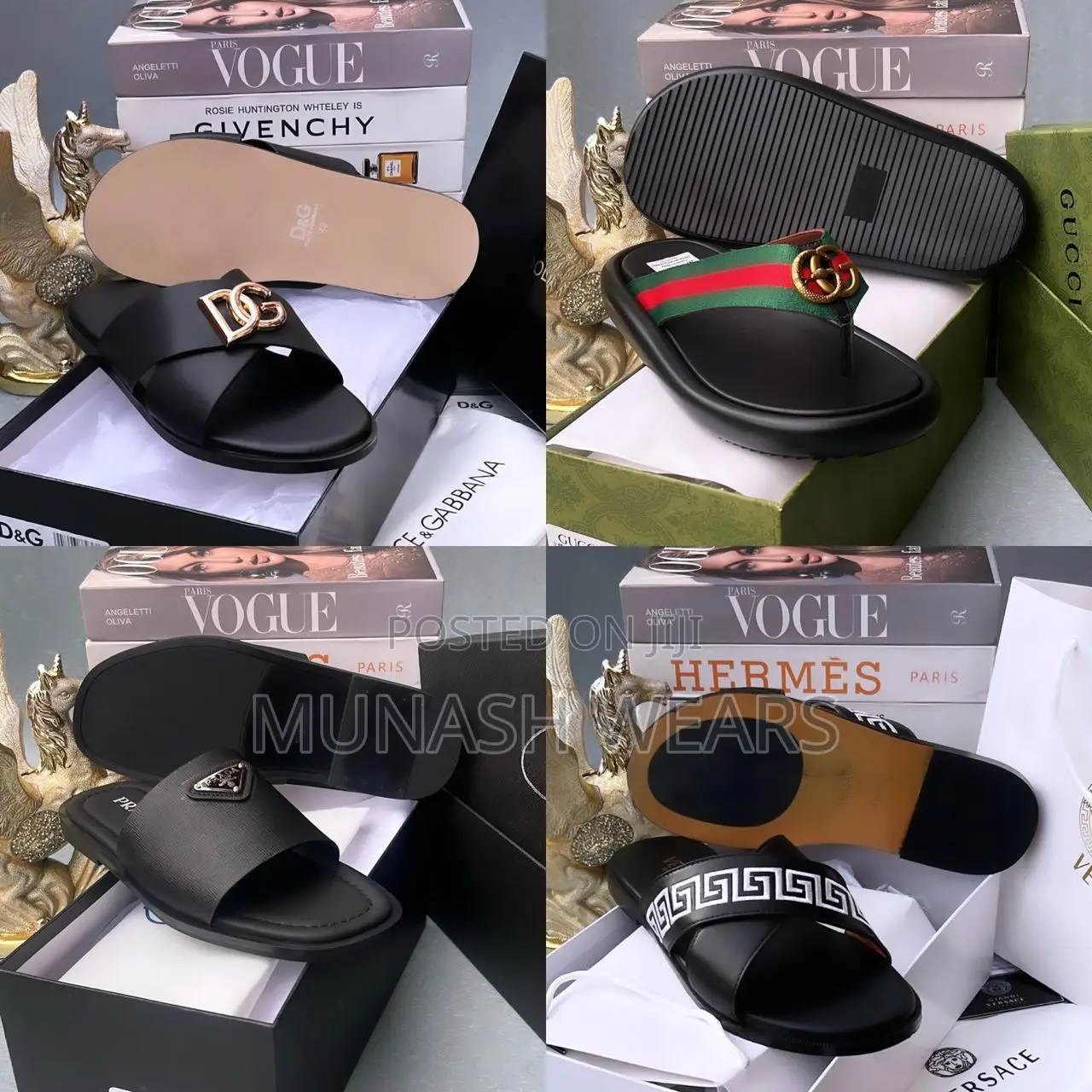 Men Quality Leather Slipers Design