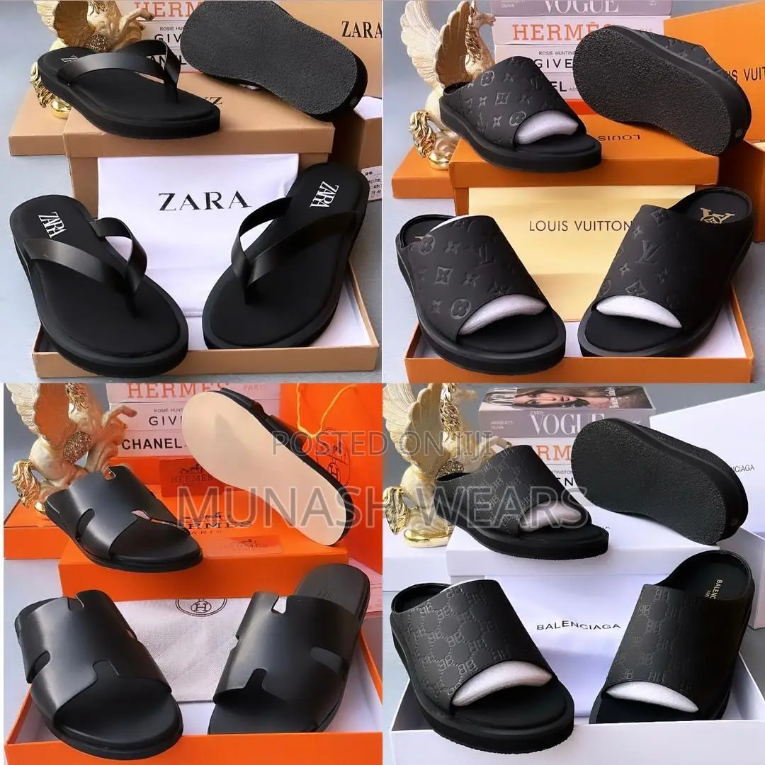 Men Quality Leather Slipers Design